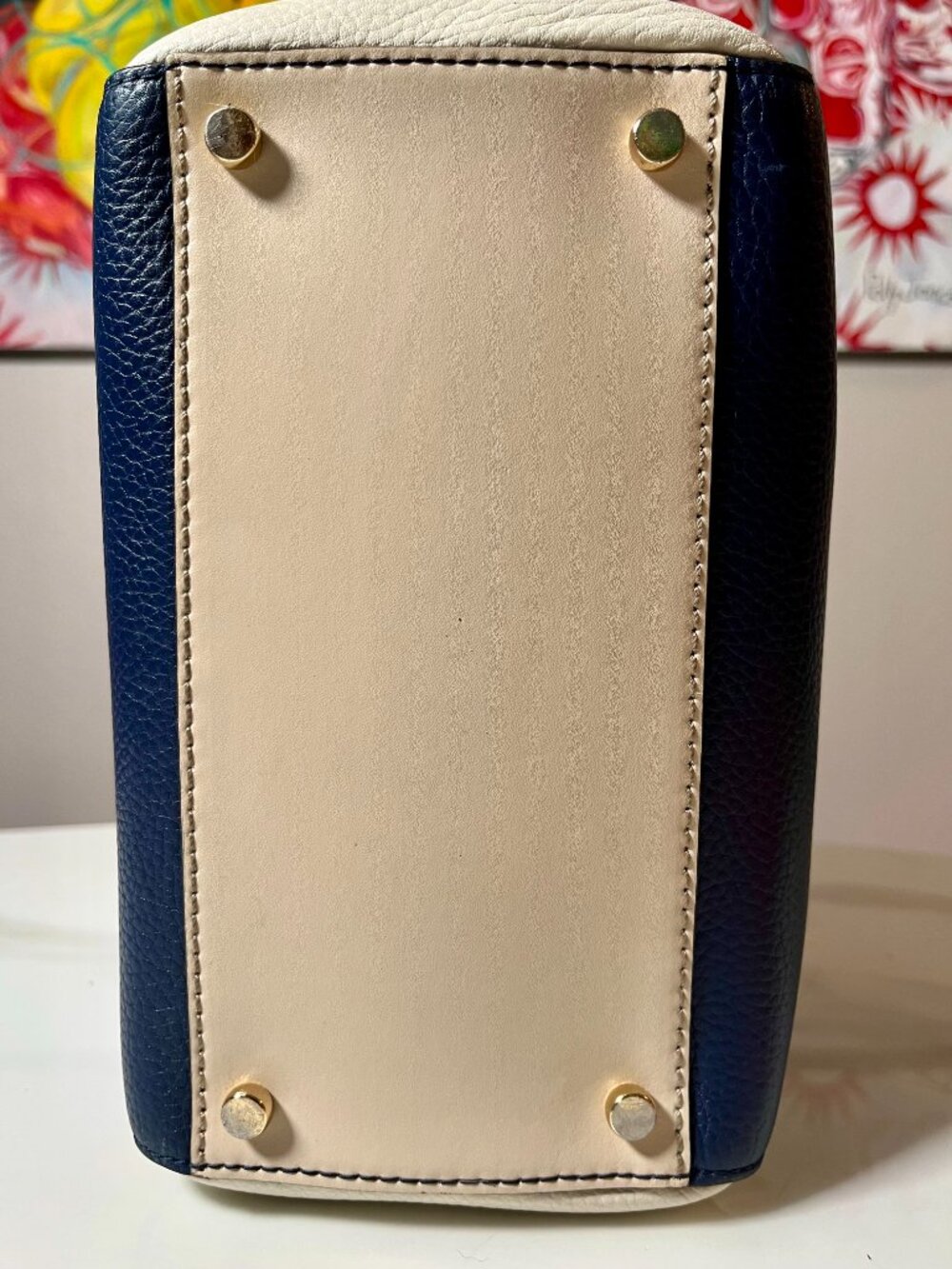 Kate Spade New York Colorblock Pebbled Leather Satchel Crossbody - Picture 10 of 13